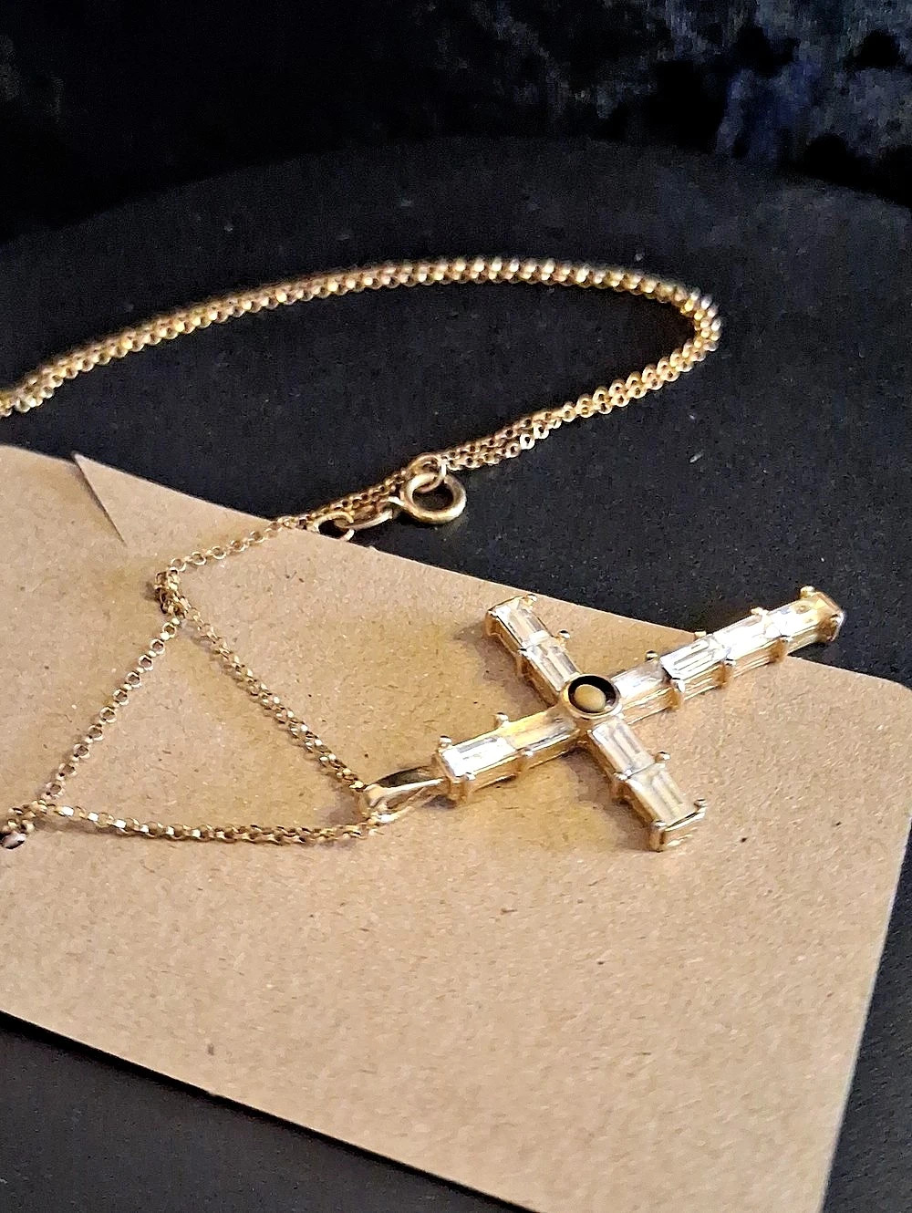 Cross Pendant Necklace in Gold & Silver Like New